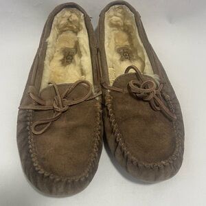 UGG | Brown Womens Ansley Sheepskin Slippers Size 8